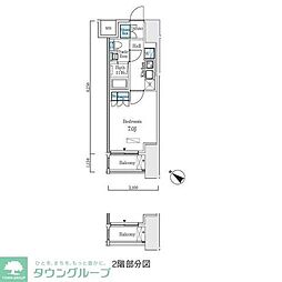 アジュールテラス日本橋浜町 1Kの間取図画像