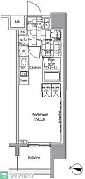 パークハビオ恵比寿 ワンルームの間取図画像