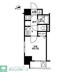 プレール・ドゥーク銀座EAST 1Kの間取図画像