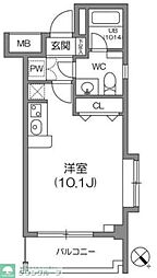ルクレ森下レジデンス ワンルームの間取図画像
