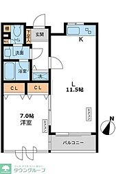 CASSIA目黒 1LDKの間取図画像