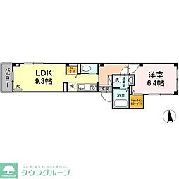 RIVERE狸穴 1LDKの間取図画像