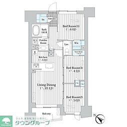 ザ・グランクラッセ日本橋イースト 3LDKの間取図画像