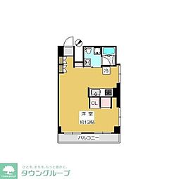五反田コーポビアネーズ 1Kの間取図画像