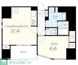 テアトル神南レジデンス棟 1LDKの間取図画像