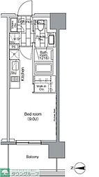 パークハビオ芝浦 ワンルームの間取図画像