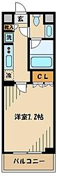 エスティメゾン武蔵小山2 1Kの間取図画像