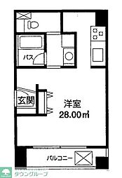 クレスト六本木 ワンルームの間取図画像