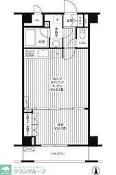 グランハイツ東新宿 1LDKの間取図画像