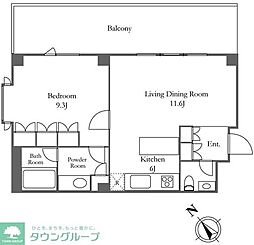 ガーデン東が丘ANNEX 1LDKの間取図画像