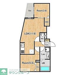 ジーグランデ西大井 2LDKの間取図画像
