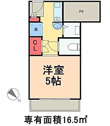 ユニハイツ勝どき ワンルームの間取図画像
