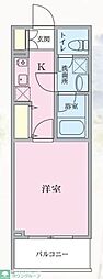 プライマル西大井グリーン 1Kの間取図画像