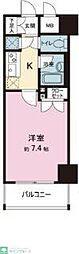 パレステュディオ五反田ステーションフロント 1Kの間取図画像
