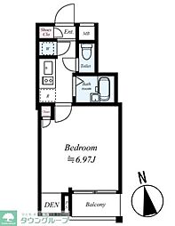ビバリーホームズ中延2 1Kの間取図画像