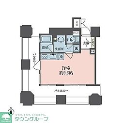 ルネ新宿御苑タワー ワンルームの間取図画像