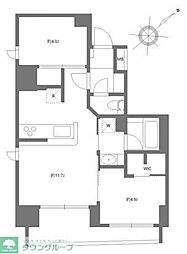 アルティザ東銀座 2LDKの間取図画像