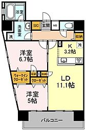 D-room早稲田 2LDKの間取図画像