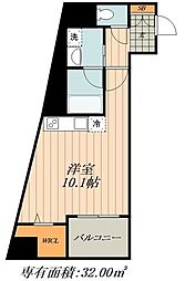 コンフォリア銀座EAST ワンルームの間取図画像