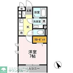 プレミール品川豊町 1Kの間取図画像