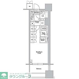 コンフォリア渋谷ウエスト 1Kの間取図画像