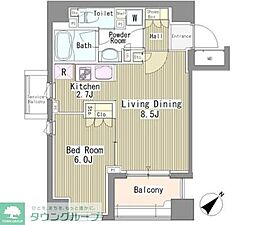 リベルテ月島 1LDKの間取図画像