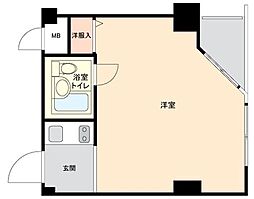 インペリアル赤坂フォラム ワンルームの間取図画像