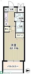 スカイパーク御苑 1Kの間取図画像