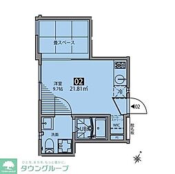 グランエッグス目黒W 1DKの間取図画像