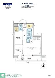 プラウドフラット西蒲田 2LDKの間取図画像