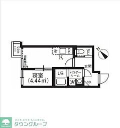 BRICKRESIDENCE目黒本町 1DKの間取図画像
