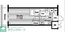 ガラ・シティ日本橋茅場町 1Kの間取図画像