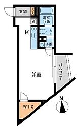 アーデン芝公園 ワンルームの間取図画像