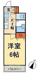 スカイコート神田 1Kの間取図画像