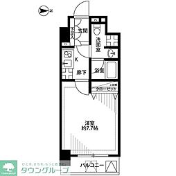 プレール・ドゥーク京橋 1Kの間取図画像