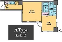 カスタリア水天宮2 1LDKの間取図画像