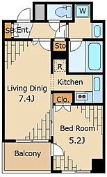 パレステュディオ渋谷ステーションフロント 1DKの間取図画像