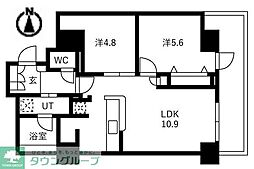 シティコート目黒4号棟 2LDKの間取図画像