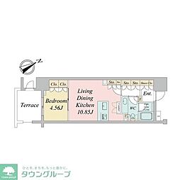 ニューシティアパートメンツトゴシ 1LDKの間取図画像