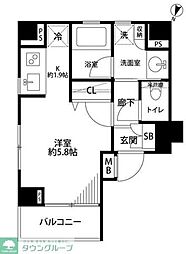 デュオ・スカーラ渋谷 ワンルームの間取図画像