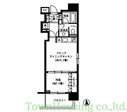 KDXレジデンス芝公園 1LDKの間取図画像