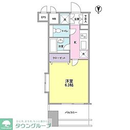 プロスペクトグラーサ広尾 1Kの間取図画像