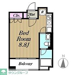 キャビンアリーナ南青山 ワンルームの間取図画像
