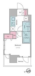 レジディア大森2 1Kの間取図画像