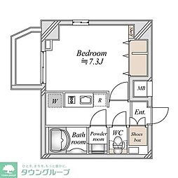 ORETERRACE馬込 1Kの間取図画像