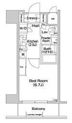 コンフォリア麻布EAST 1Kの間取図画像