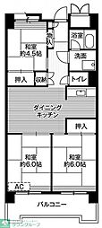 ビレッジハウス品川八潮タワー 3DKの間取図画像