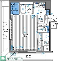 グランド・ガーラ三田 1Kの間取図画像