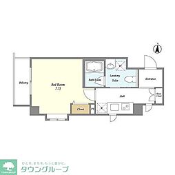 アーバンフォート住吉 1Kの間取図画像