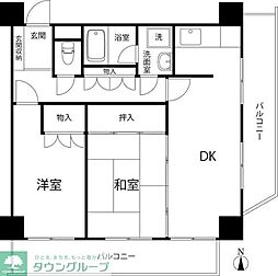 CRESCENTCOURT大森 2DKの間取図画像